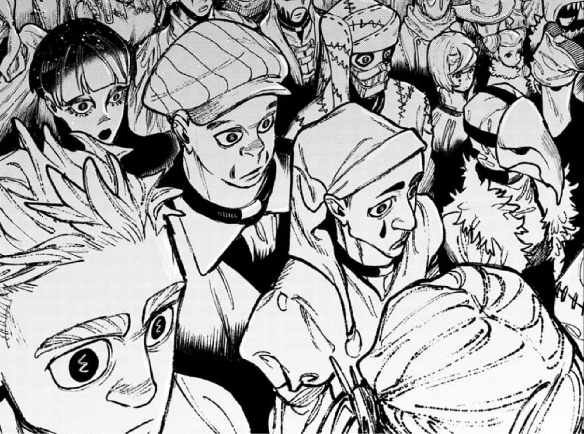 The audience at the doll festival, as seen in the chapter (Image via Kodansha)